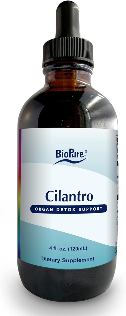 BioPure Cilantro Herbal Tincture – 支持Imune,Detox Cleanse, Gut Health, & Toly Wellness – 4 floz 的增生植物营养素和多酚类化合物的植物提取量丰富