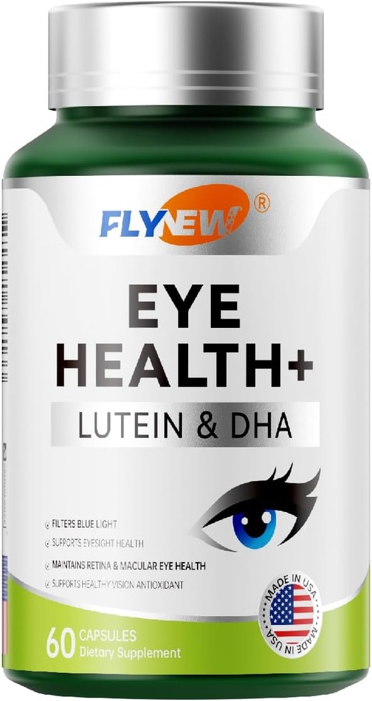 眼科健康补编,Lutein & DHA的眼科护理,Anthocyanin的Rich蓝莓提取,美国Marigold Flower提取的Zeaxanthin 60 Capsules