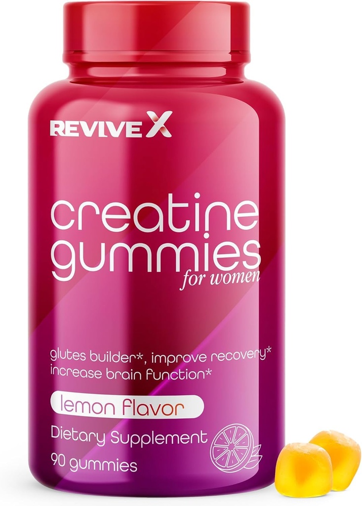 复活X Glute Gummys, Creatine Gummys 3G, 柠檬滴, 30 services, 90 counter, Monohydrate, 肌肉建构器, Creatine for Women, Creatine, Glutes Gummys, (Award Winning) (美国英语).