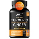 Turmeric Curcumin with Ginger – 1750mg 高角公式,其中95%为标准化的 Curcuminoids 和 Ginger 提取法 – Black Pepper 用于强化吸收 – 60 Vegan Capsules