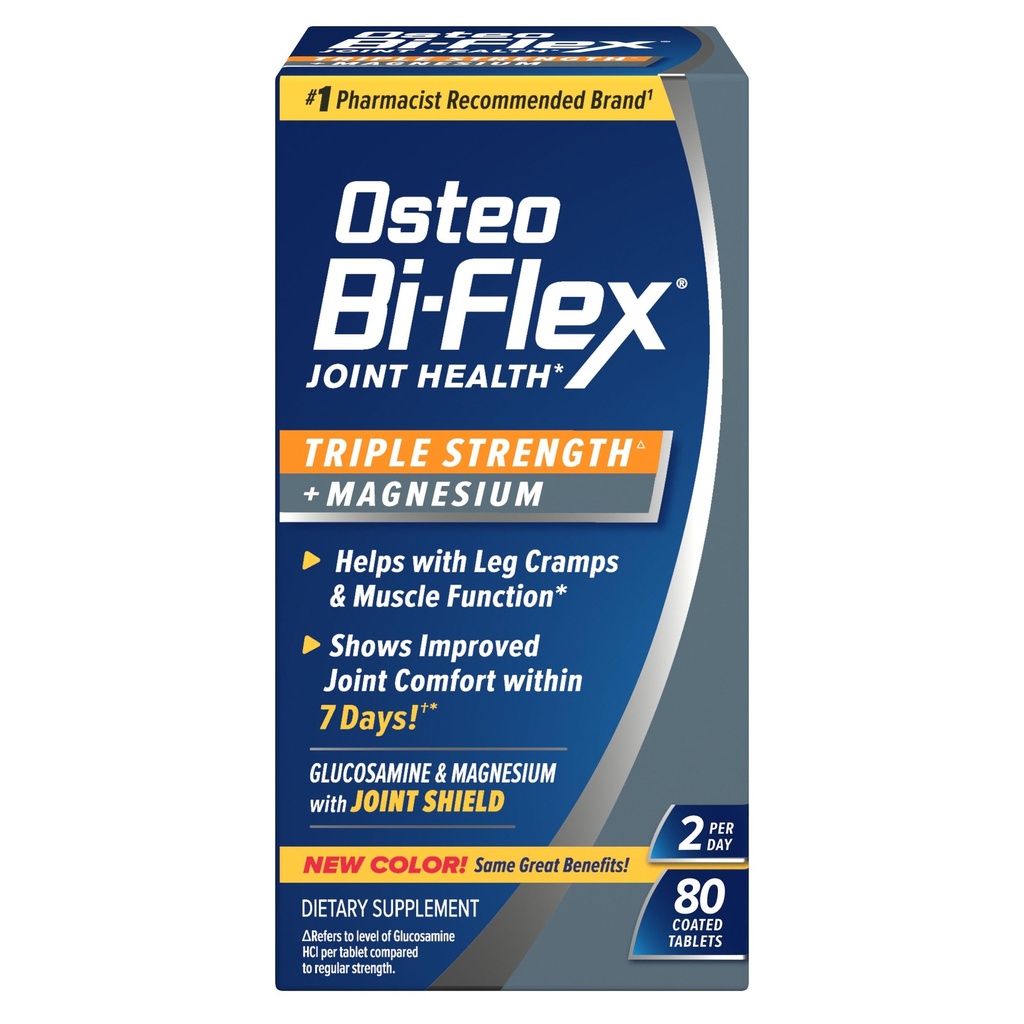 Osteo Bi-Flex 三重强度联合补编 与Glucosamine & Magnesium, Gluten Free, 80平板