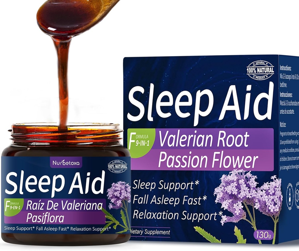 瓦莱里安根睡眠援助糖浆,激情花,希比斯克斯,夏莫米利,苏索普叶促进更好的睡眠,自然草药提取液体支持睡眠,缓解紧张,放松. 130g (单位:千美元)
