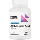 PureFormulas Alpha Lipoic Acid 100 mg ALA 肝脏支持、抗氧化剂、神经器和心血管健康 Acido Alfa Lipoico 100mg 神经病补充NN-GMO 60片