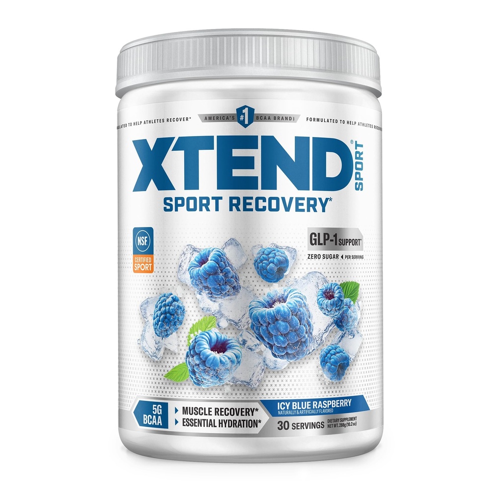 XTEND Sport BCAA 蓝莓冰 - 用氨基酸进行回收和水化的电解粉 - 30种