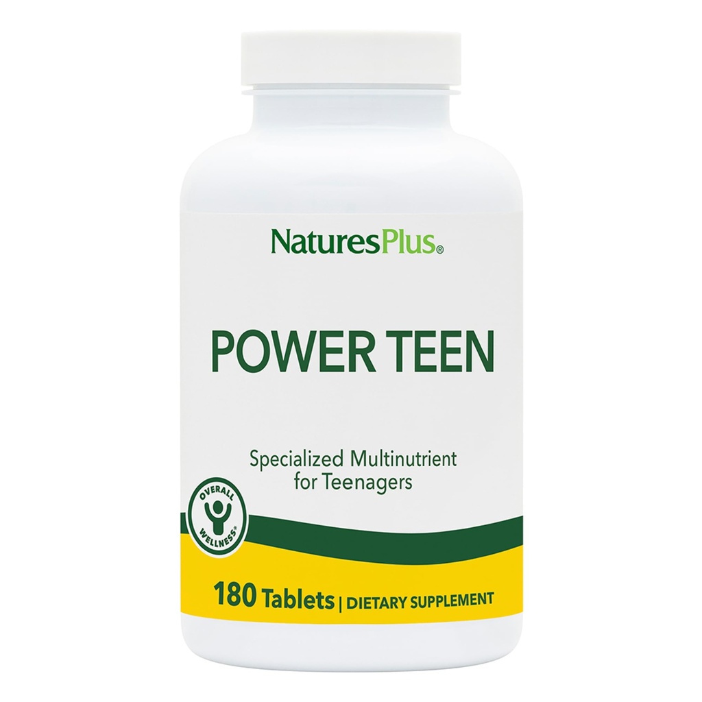 NaturesPlus 生命动力的源头 青少年 - 180个植物药片 - 青少年多维特敏 具有矿物和全食 精神焦点 能量促进器 - 无胶质 - 90个服务