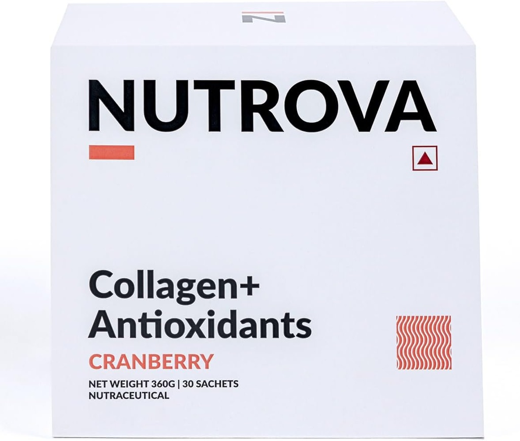 NUTROVA Collagen+ 抗氧化剂补充剂 -- -- 供男女使用的海洋Collagen粉,增加皮肤水分,减少皮肤损伤,支持健康的皮肤,Hair & Nails,Cranberry,1项,30