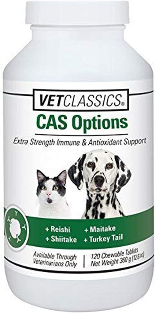 Vet Classics CAS 选项 对狗,猫类的超强免疫支持 – 宠物健康补充,狗抗氧化剂护理 – Extra-Strength Dog 补充公式 – 120 Chewwits