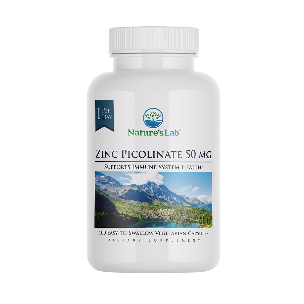 自然实验室锌50mg-高吸附性锌补充剂-100 Capsules(供应3个月)