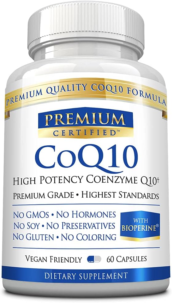 CoQ10 - 配合MCT油和管道的Coenzyme Q10 300mg - 快速吸收 - 增强抗氧化剂水平,改善能量,支持心血管和生育力 - 60 Capsules - Vegan 友好