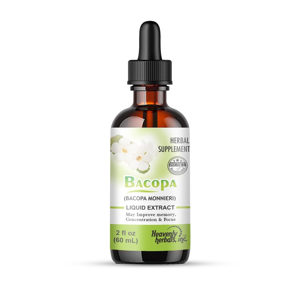 Bacopa Drops - Improves memory Content, Focus - Bacopa Monnieri 提取 QQ大脑补充记忆 认知增强 QQ草药补救措施2.0 fl oz - 来自美国的 WellnessHerbs Ships.