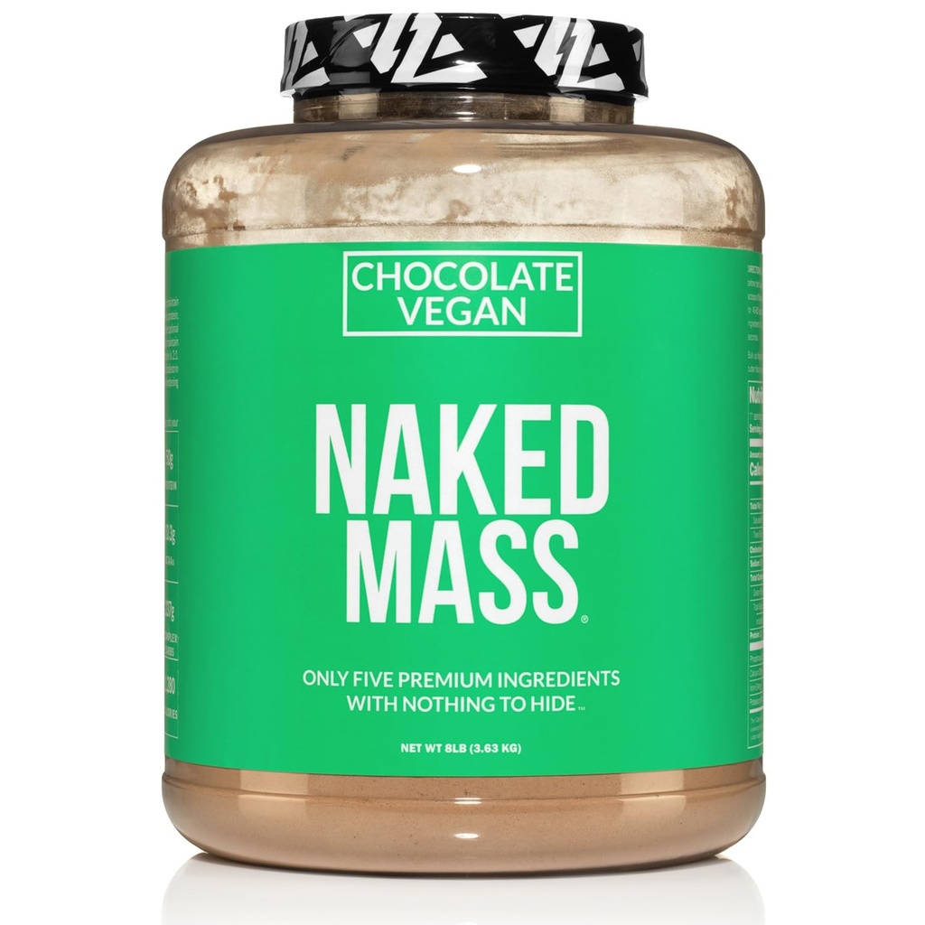 NAKED VAGAN 弥撒 - 巧克力 VAGAN 重量增益器 - 1,280卡路里,非GMO,Soy & Gluten Free,无人工成份 - 8LB Bulk - 11 服务