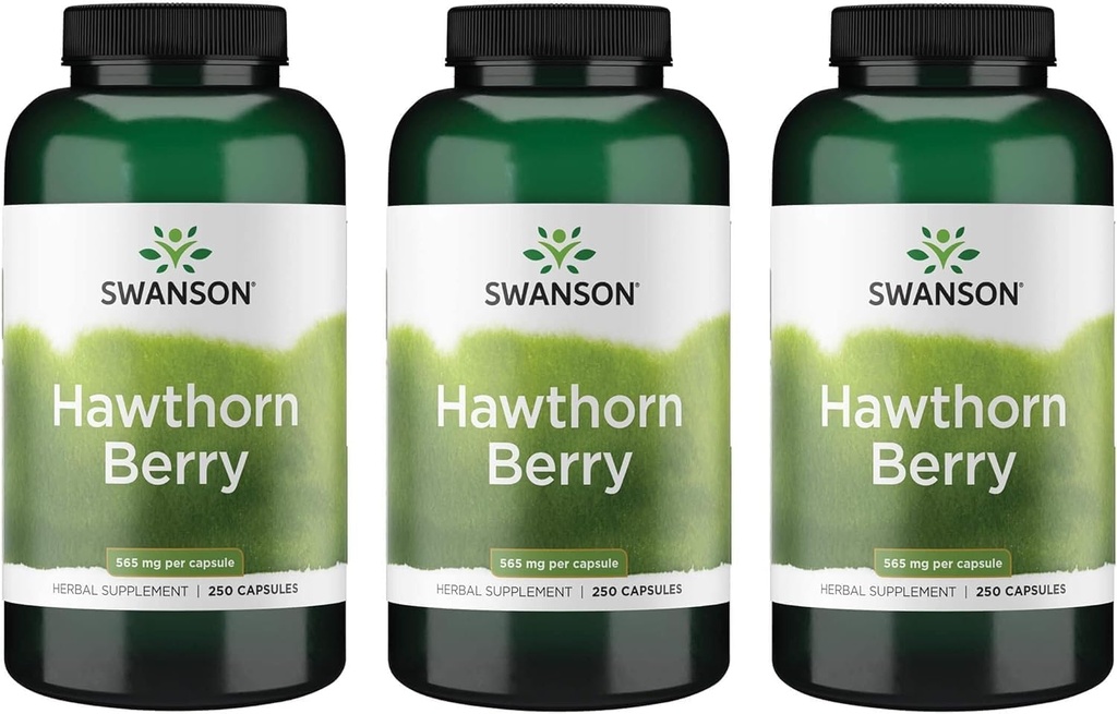 Swanson Hawthorn Berry 补充剂-抗氧化剂 Flavonoids(250卡普尔,每袋565毫克) 3 包装