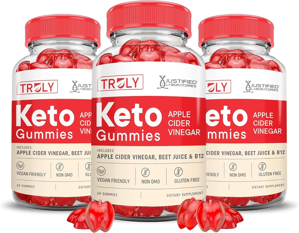 (3 Pack) Truly Keto ACV Gummys 高级公式 1000MG Truly Keto Gummys 苹果苹果 苹果 苹果 苹果 醋 配上石榴 甜菜 果汁 粉 B12 Vegan Non GMO 180 Gummys 配上
