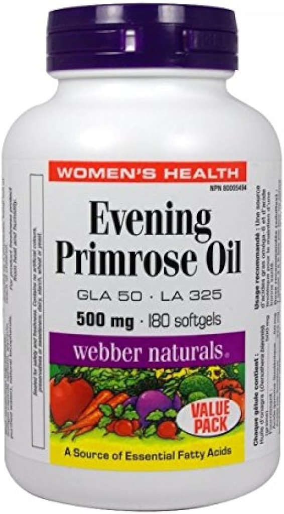 Webber Naturalsᆴ 晚间Primrose Oil 500mg 180软胶