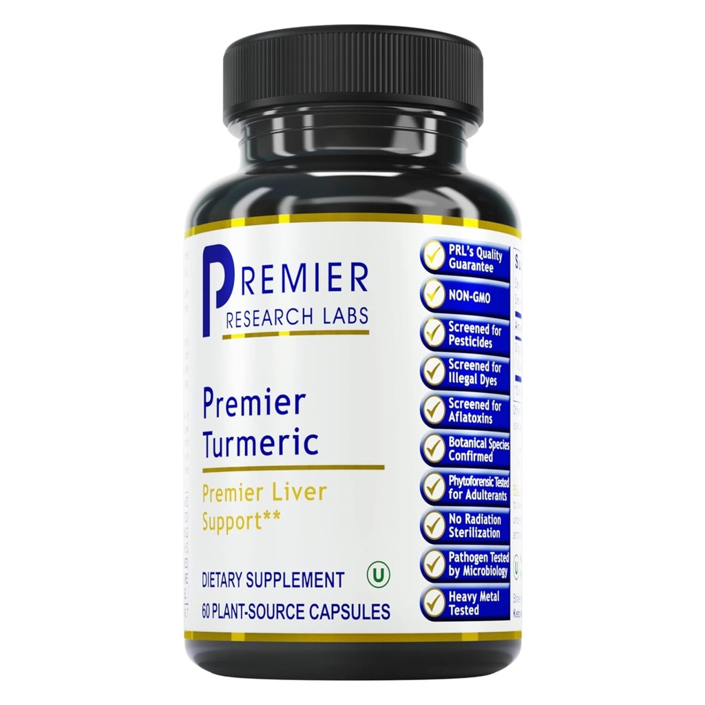 总理研究实验室 总理Turmeric Capsules - Turmeric Crucumin 补编,肝脏支持,500毫克 Crucuma Per Capsule - 60毫克