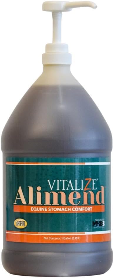 将Alimend 维生化 - 马胃和Equine Ulcer支持溶液,Probiotics 和 Digestive 补充剂,马体重增益补充剂,128 Fluid Ounce (3785ml)
