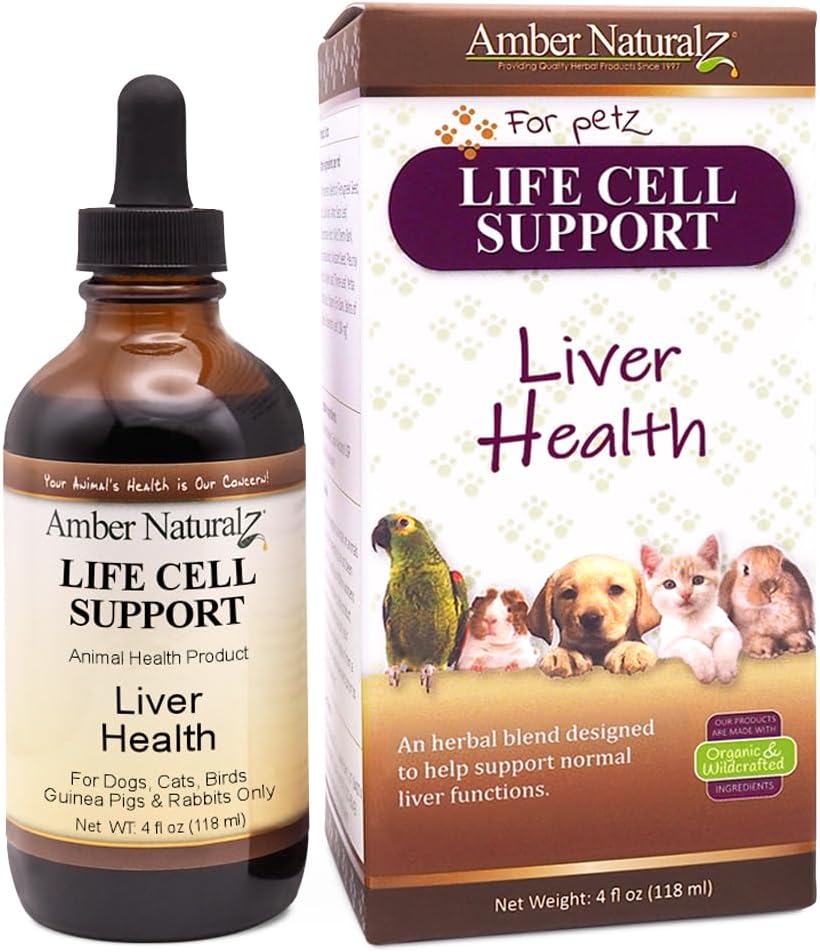 Amber NaturalZ Life Cell支持对狗,猫,鸟,兔和几内亚猪的草药补充 – 支持正常活体功能和莱姆法克健康 – 抗毒天然援助
