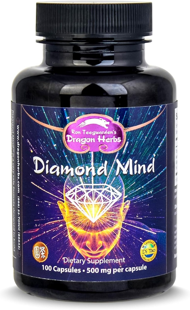 Dragon Shebs Plant 对记忆和浓度支持的补充, Vegan 适应性公式与 Ginkgo, Schizandra & Eleuthero - Diamond Mind 100 Capsules
