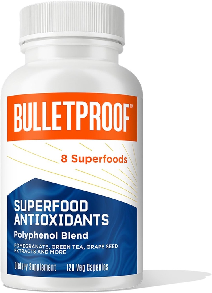 防弹超食品 抗氧化剂 Capsules, 120 Capsules, 《对抗自由天体和支持健康老化的补充》, 多酚混合剂, 包装 May Vary