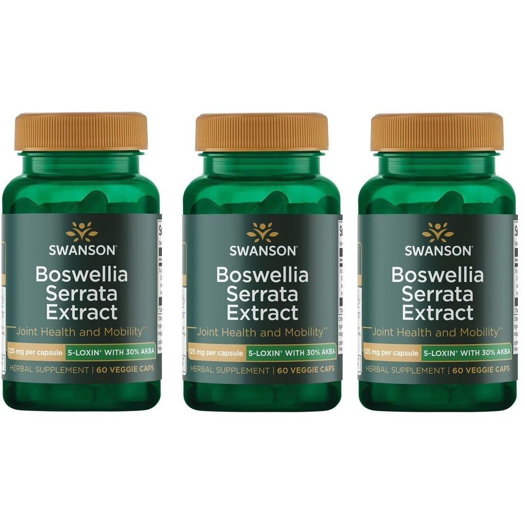 Swanson Boswellia Serrata 提取 125 mg 60 Veg Caps(3包)