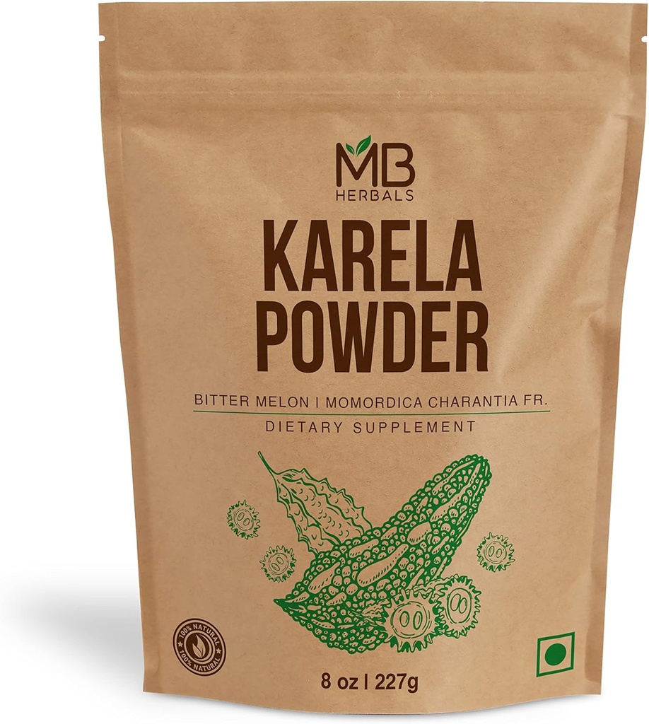 MB 草药除草剂 Karela 粉末 8 oz / 227 gram(0.5 lb) 100%纯苦味 Melon 粉末