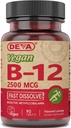 Deva Vegan Vitamins B-12,HighPotency 2500 mcg B12,快速溶解,亚语,90平板电脑(Pack of 3)