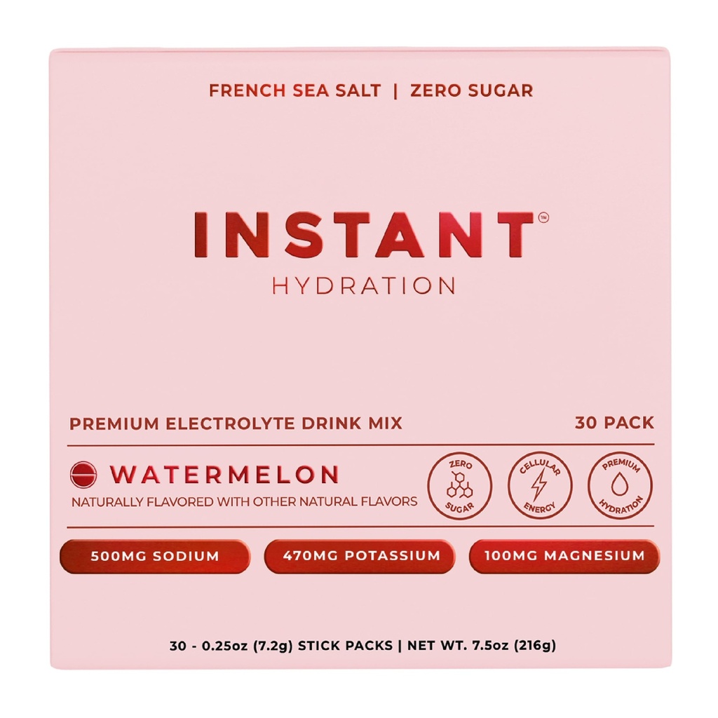 即时水解 电解 粉末包 - 西瓜 电解 饮料 混合 零糖 - Keto, Vegan, Gluten-Free, Non-GMO - 快速恢复,脑健康,肌肉与组织支持 - 30棒