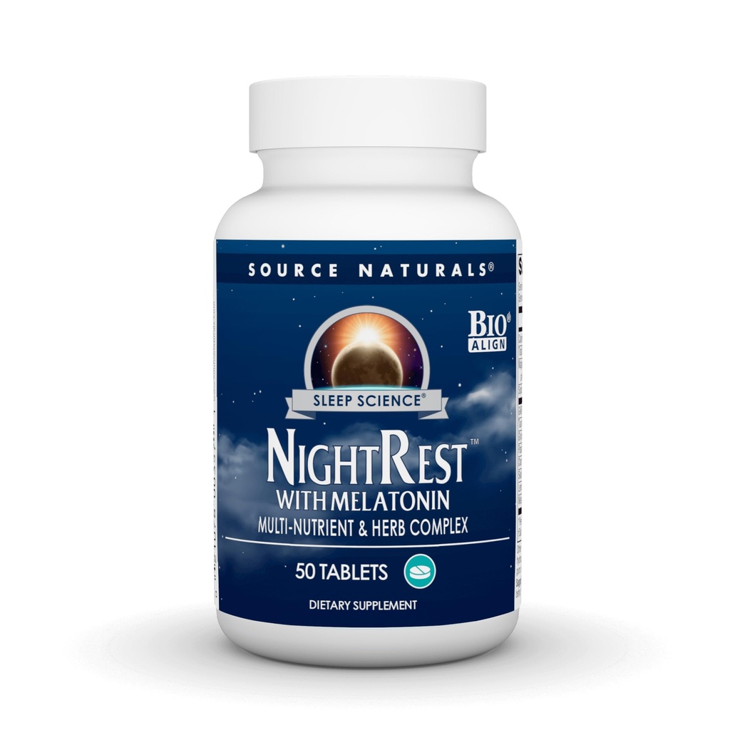 与Melatonin、多营养素和草药综合体合作的自然睡眠科学夜救* - 50块