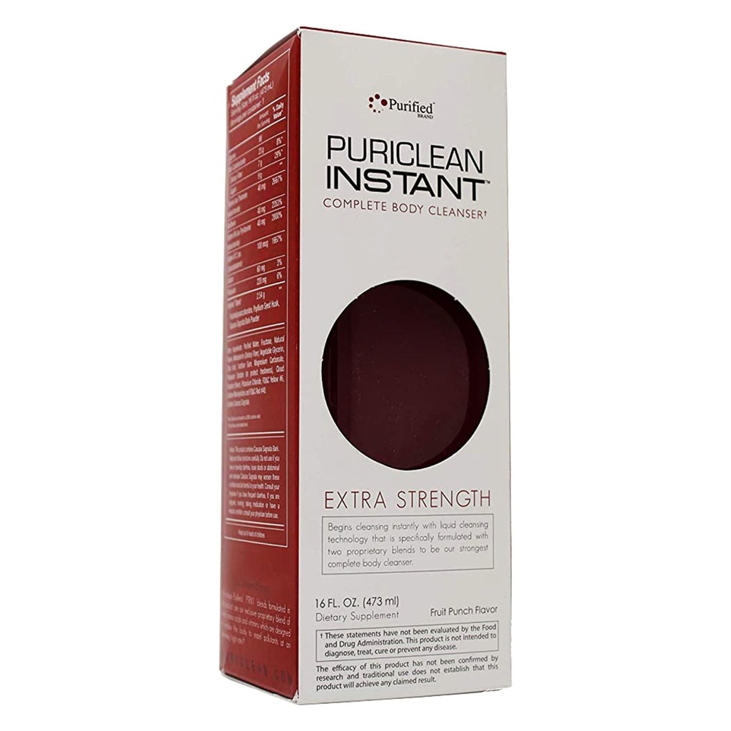 Wellgenix Puriclean 即时整身清洁剂,16 Fl Oz果汁,超强草药清洁剂饮料,一小时解毒支持补充剂