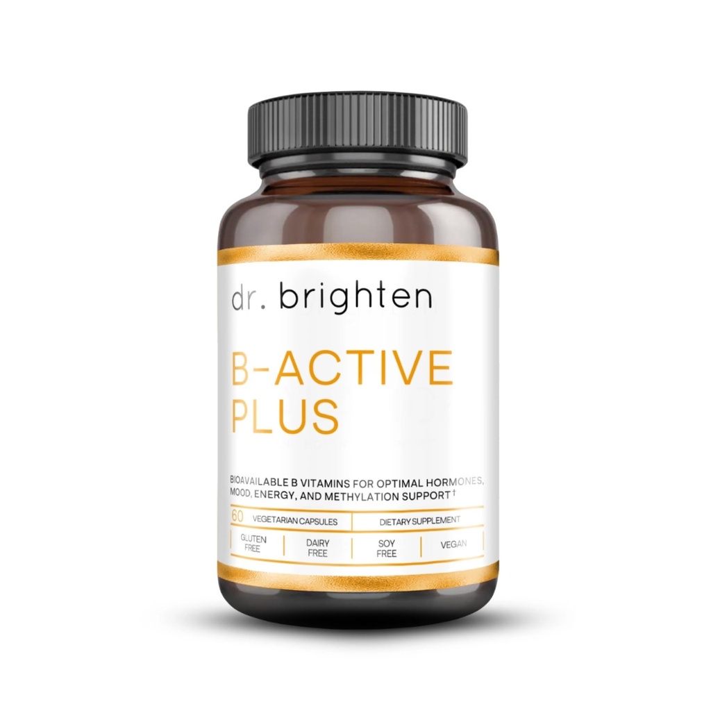 Brighten B-Active Plus博士——Vegan B维生素补充能源,代谢,心脏健康,改善记忆——60卡普尔