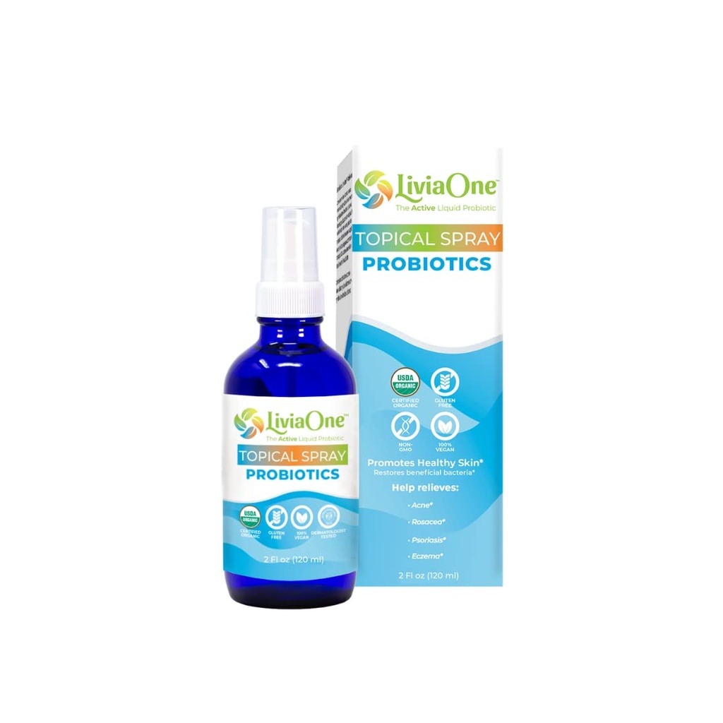 Livia One 主题性液体抗生素喷洒、USDA认证的有机抗生素、Gluten-和Alergen-Free Vegan 抗生素、N-GMO和Raw、2 Fl Oz(包1)