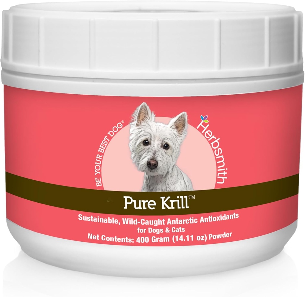 草匠纯磷虾(Herbsmith Pure Krill) - 野生-捕捉南极磷虾(Wild-Caught Antartic Krill) - 仅 1 成份 - Astaxanthin for Dogs - ready-to use Omega 3s - 替代磷虾油换狗 - 400g