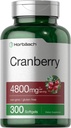 Horbäach Cranberry Pills 4800mg → 300 Softgels → Non-GMO, Gluten Free Supplement → from Central Excess