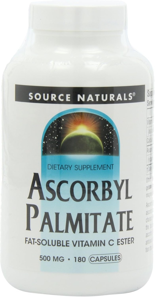 资料来源:Naturals Ascorbyl Palmitate 500mg,180 Capsules (Pack of 2)