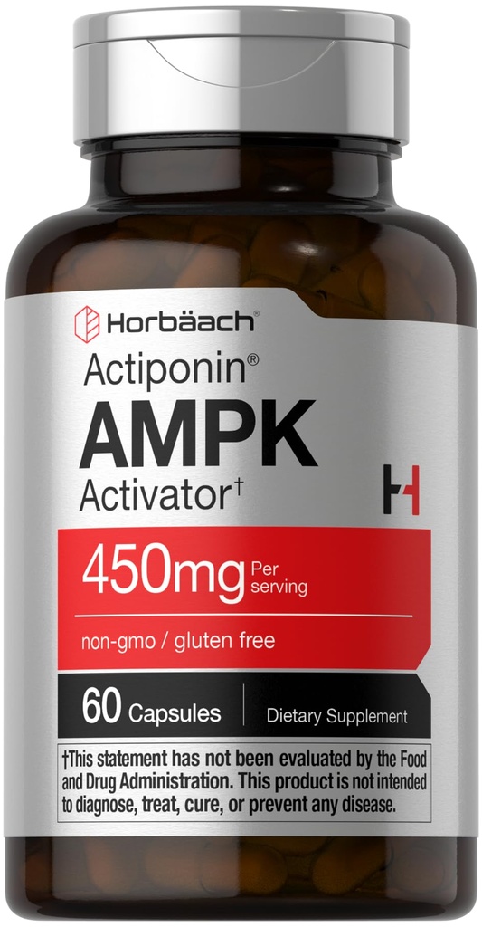 Horbäach AMPK 代谢活性剂 450 mg | 60 capsules | 非GMO,无胶囊