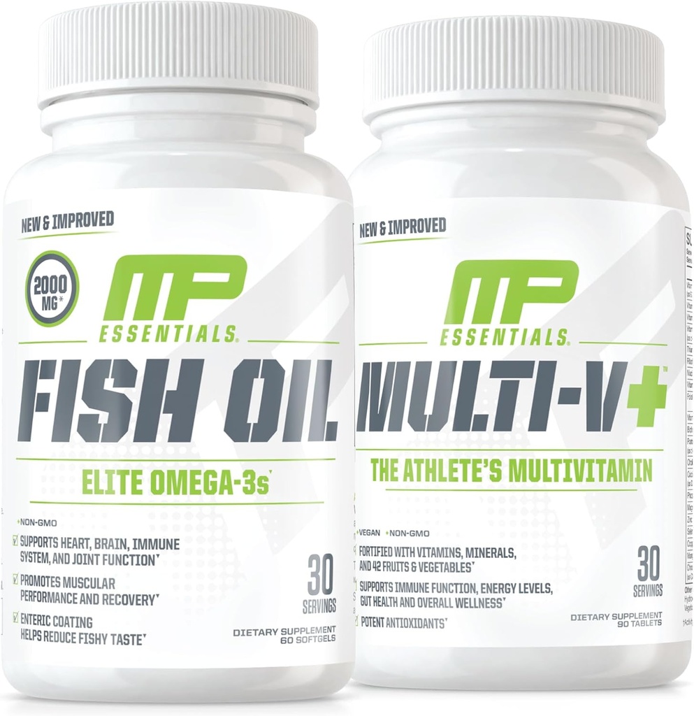 肌肉害虫基本成分 多V+和肌肉害虫基本成分 鱼油精英 Omega 3 补编