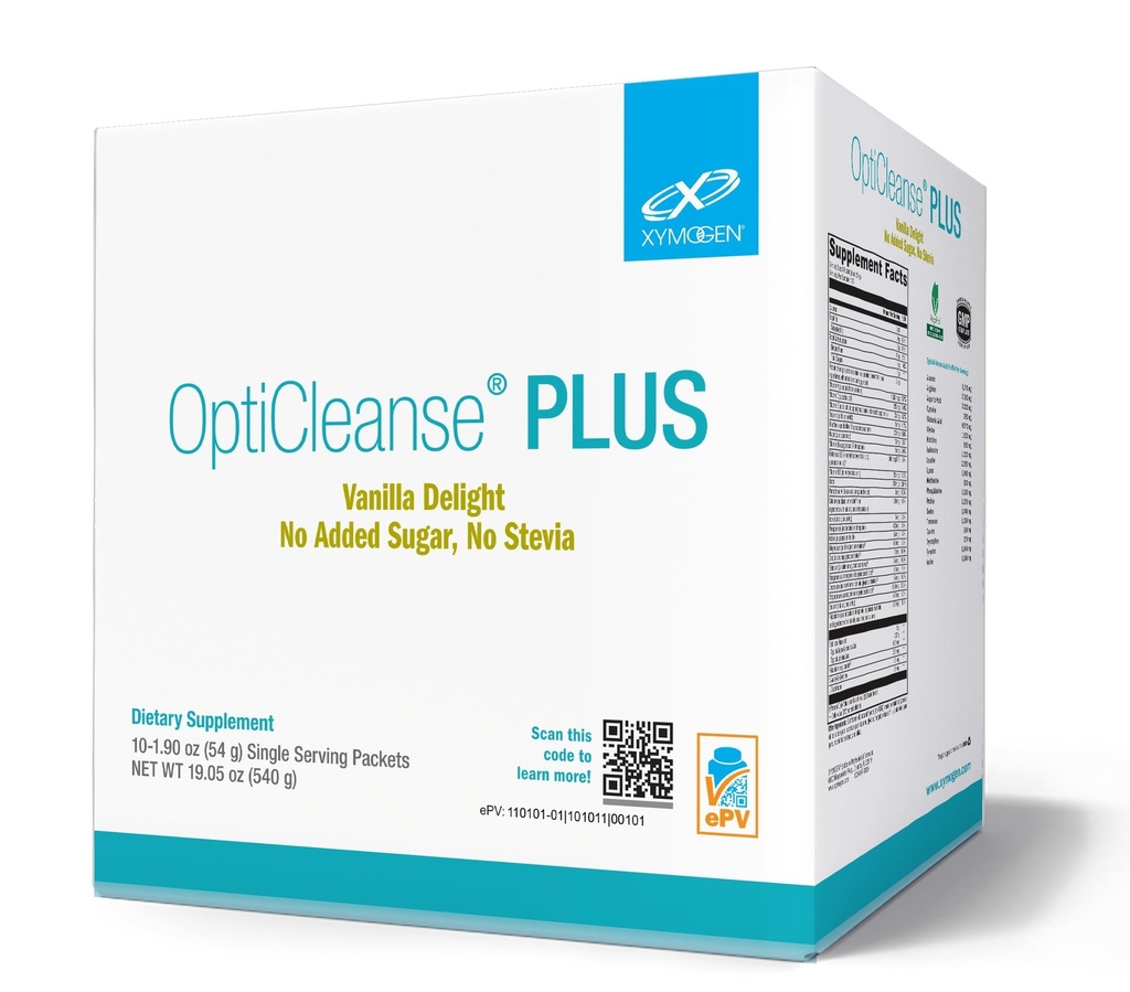 XYMOGEN OptiCleans Plus - Vegan蛋白摇摆与维生素,矿物和氨基酸配合支持解毒 - 能量,Liver Detox + 健康荷尔蒙代谢支持 - 香草代谢(10包)