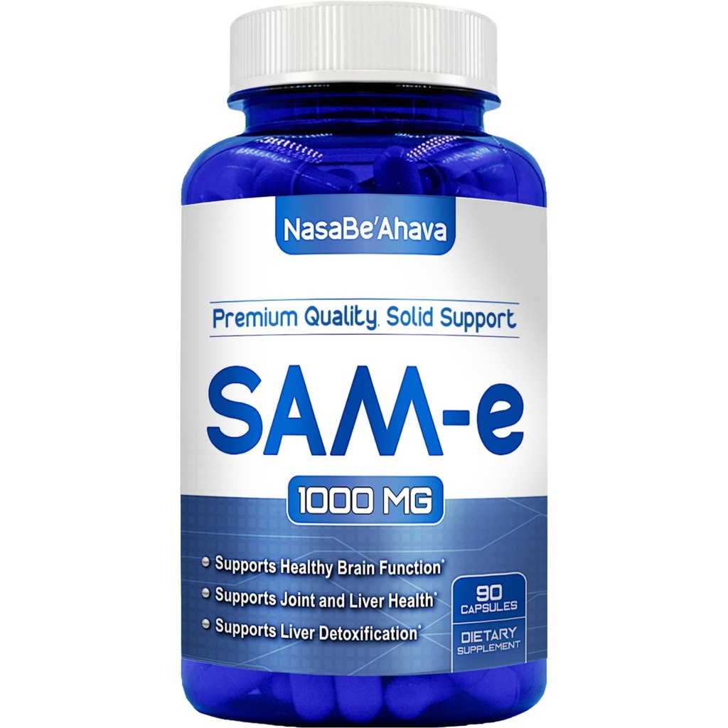 SAM-e 额外力量 Supplement S-Adenosyl-L-Methionine 1000mg / service for Bone and Mood Support Supple – 在美国非GMO和Gluten free(45天供应)制造(单)