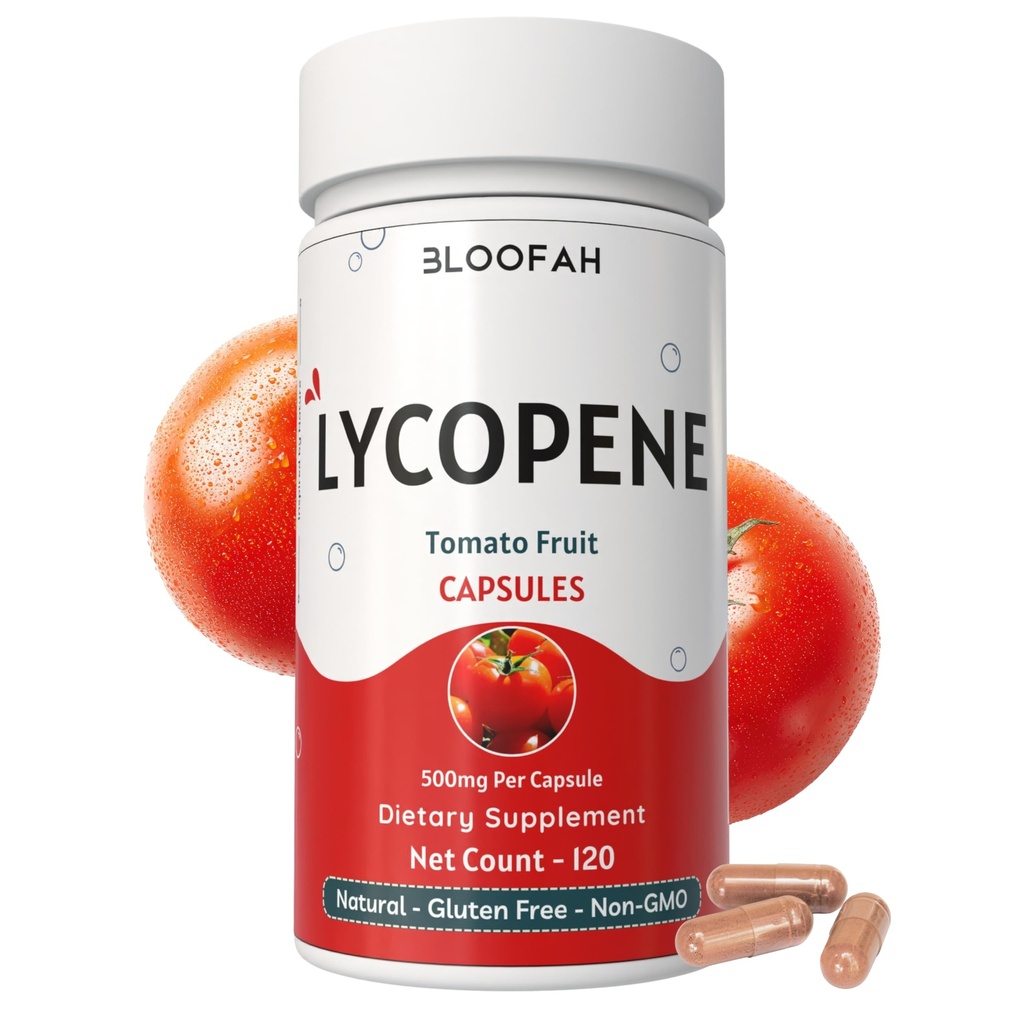 番茄粉卡普尔500mg(Lycopene) - 120 Counter QQ 健康与健康支持的天然卡罗泰诺id QQ 植物基,Gluten自由与非GMO公式