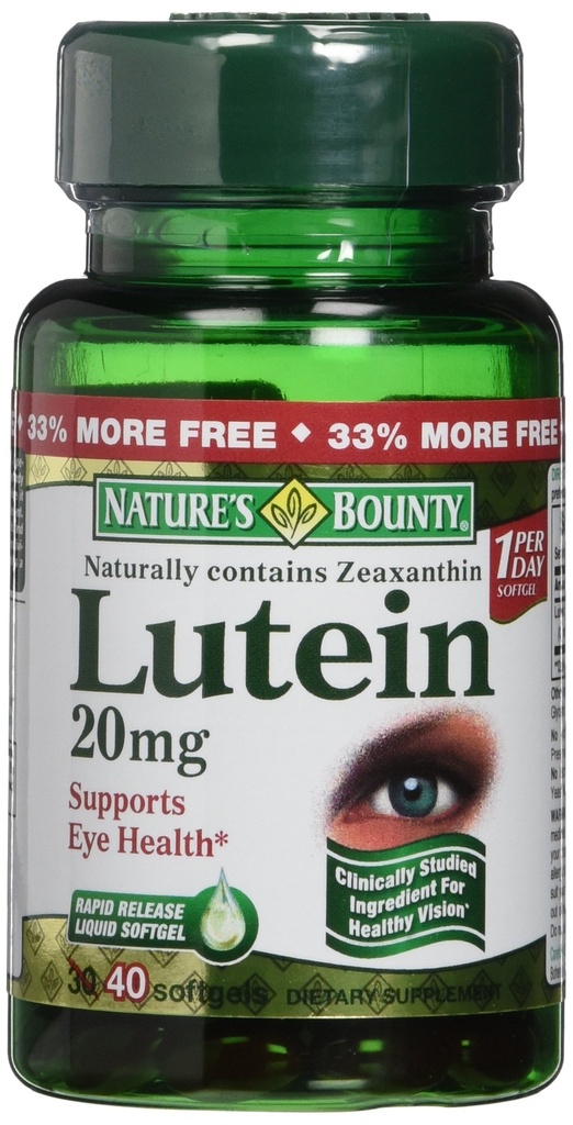 Nature's Bounty Lutein 20 mg 40 软胶(2包)