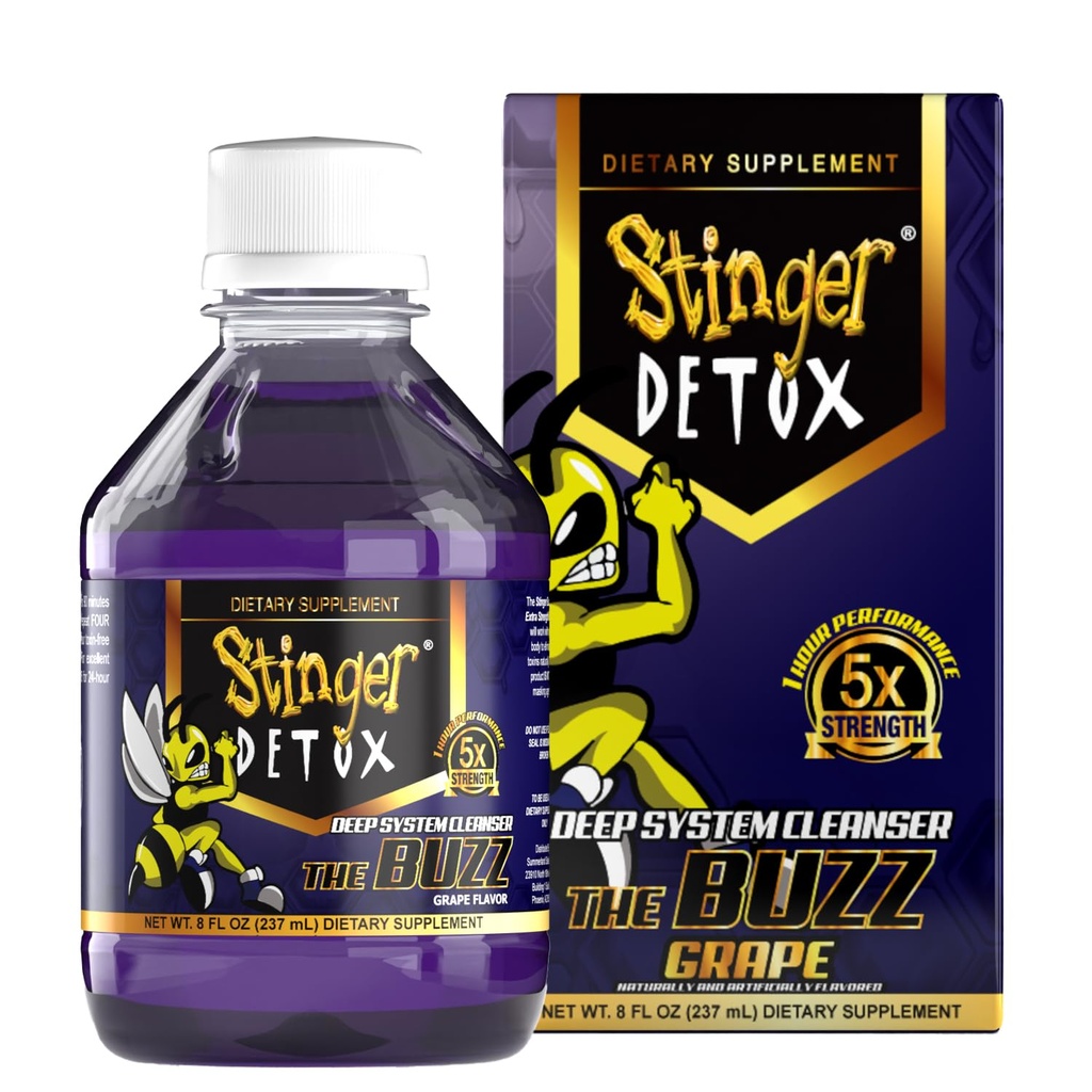 Stinger Detox Baz 5X Extra strong drink – Grape Flavor – 8 FL OZ - 2 Pack 超强饮料 超强饮料 – Grape Flavor – 8 FL OZ - 2 Pack