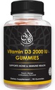 成人、男子和妇女的Halal Vitamin D3 Gummys = 1000IU - 2000IU = 支持骨骼、豁免和心脏健康 = 蔬菜、非GMO、无葡萄糖 = 45-90服务