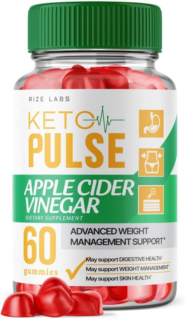 rize 实验室 Keto Pulse Gummys - 体重损失补充有机成份 Apple Cider Vinegar Advance Active Keto and ACV Formula Plus Gomita (60 Gummys)