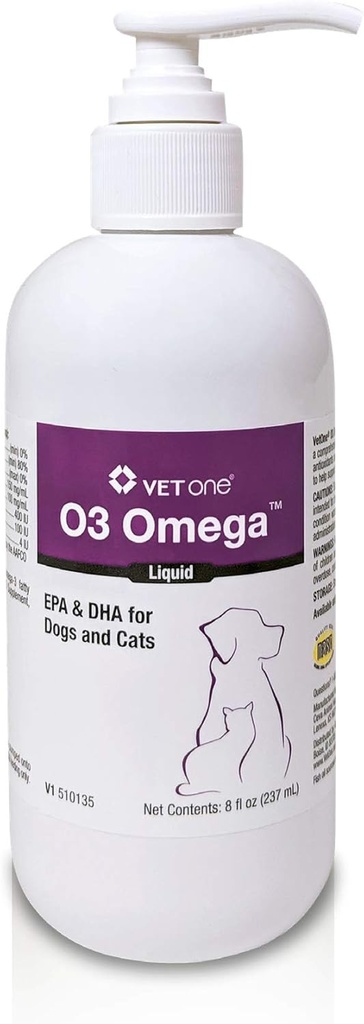Omega 3 鱼油液体 - 营养脂肪酸 EPA & DHA,Omega 3 狗和猫, 构筑Imune 和 联合健康, 皮肤和煤 补充狗, 猫维生素, 8 oz Omega 3 液体 - VetOne