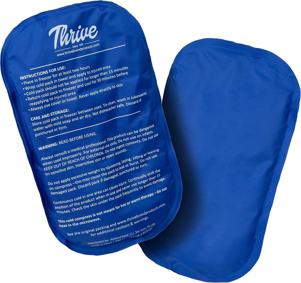 Trive Ice Packs for Injurys 重用 - 大, 暗蓝色, 2 Counter - Gel Ice Packs & Cold Crapress pads for Neck, Shelder, Knee & Back Pain Relief - 弹性,长距离治疗