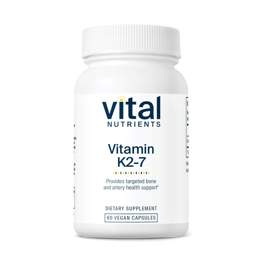 维生素 K2-7 − 促进心血管、心脏、骨骼健康* → 维生素 K2 + MK7 → Vegan Vitamin K 补编 → Gluten,乳品,Soy Free → → Non-GMO → 60 Capsules