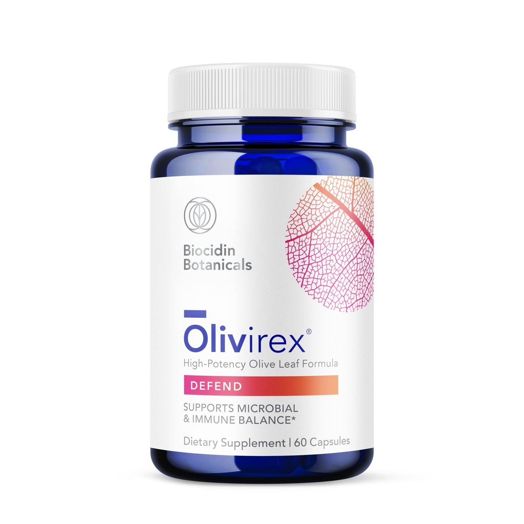 Biocidin Olivirex - Oleuropein 橄榄叶提取法 Capsules - 高可能性,18% Oleuropein - 推广微碱和免疫支持 - 解毒与健康的专业-格氏植物混合物(60 Capsules)
