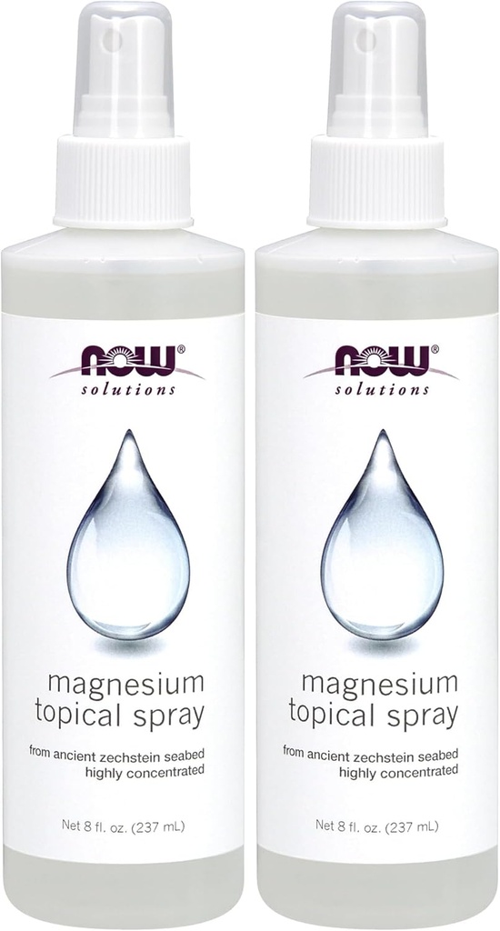 Now Solutions, Magnesium Topical Spray, from The Ancient Zechstein 海底, 高度集中, 8 Fl Oz(2包)