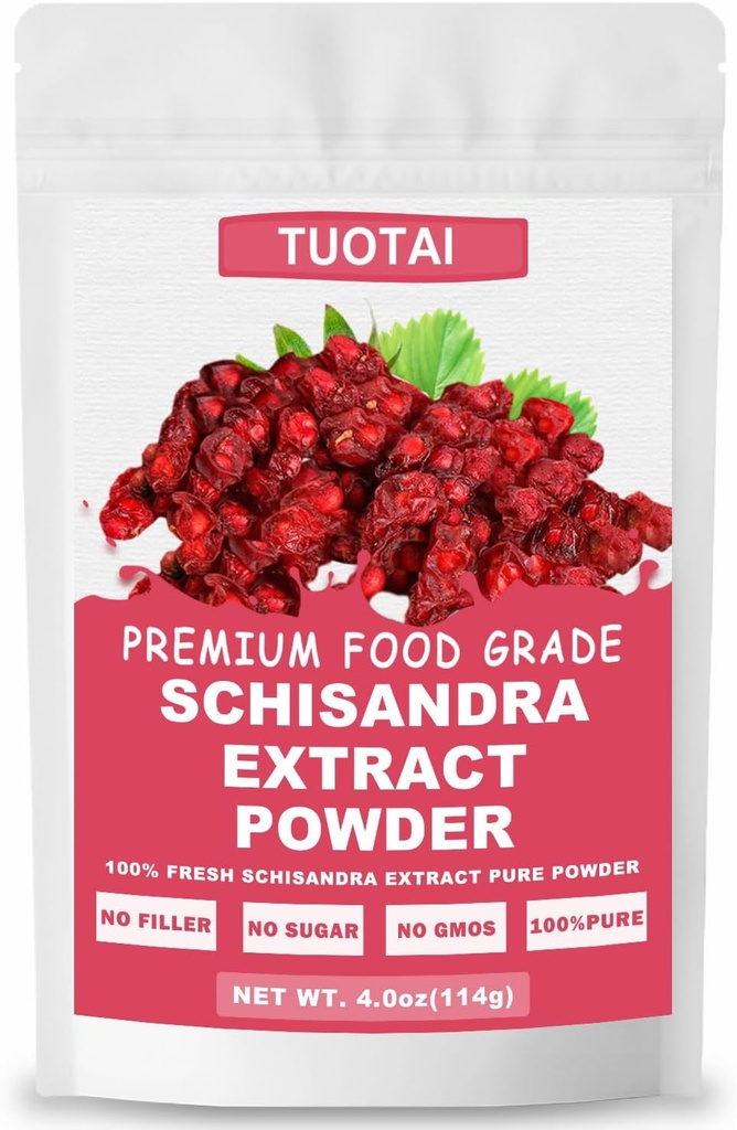 Premium Schisandra 摘录 10:1 粉末, 100% 天然粉末, 无 GMO, 无添加剂, Vegan
