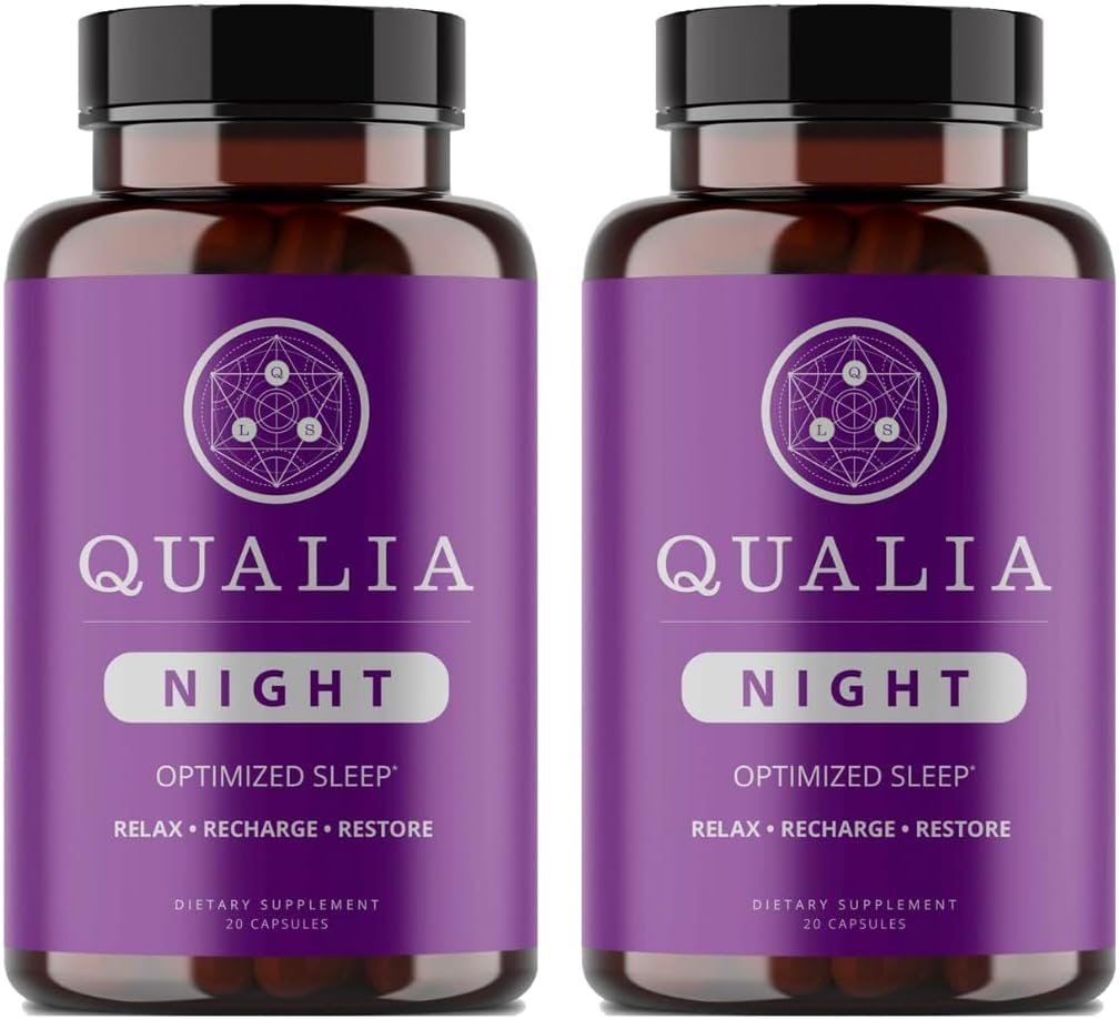 Qualia Night睡眠援助 QQ非哈比特人形成 QQ 深呼吸科学背面补充 QQ Melatonin-Free, Vegan, Non-GMO, Gluten-Free